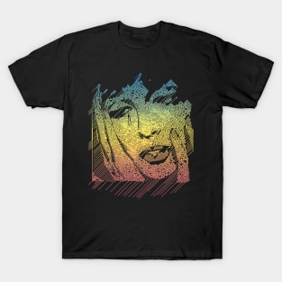 Crying Girl Pop Art Rainbow Comic Book Abstract Design T-Shirt